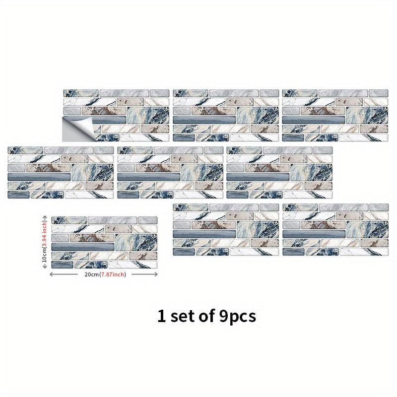 Marble Print Peel Stick Tile Stickers Kitchen Backsplash 3D Wall Decor