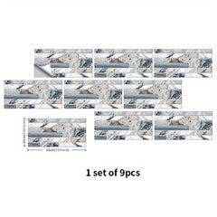 Marble Print Peel Stick Tile Stickers Kitchen Backsplash 3D Wall Decor