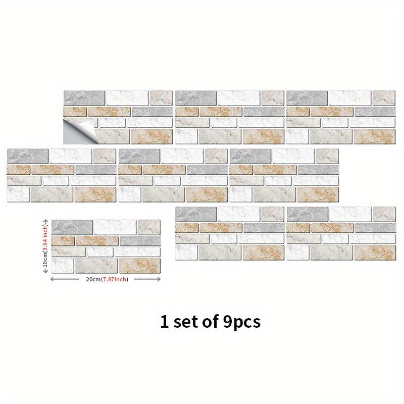 Marble Print Peel Stick Tile Stickers Kitchen Backsplash 3D Wall Decor