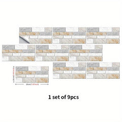 Marble Print Peel Stick Tile Stickers Kitchen Backsplash 3D Wall Decor