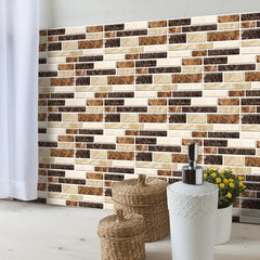 Marble Print Peel Stick Tile Stickers Kitchen Backsplash 3D Wall Decor