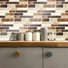 Marble Print Peel Stick Tile Stickers Kitchen Backsplash 3D Wall Decor