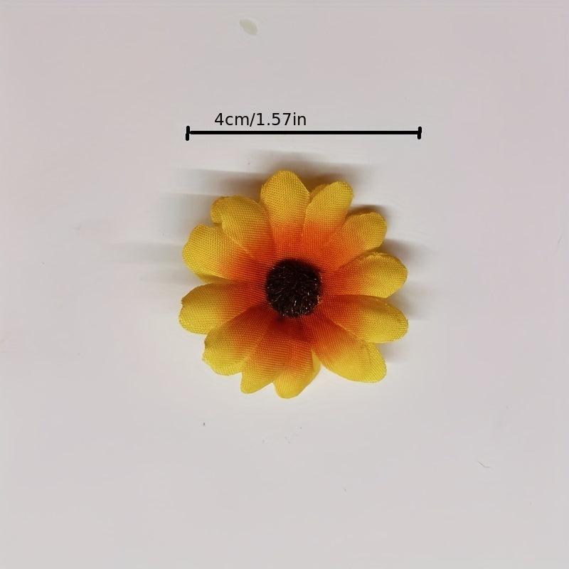 100-200pcs Faux Daisy Flower Heads Fabric Daisies DIY Wedding Scrapbooking