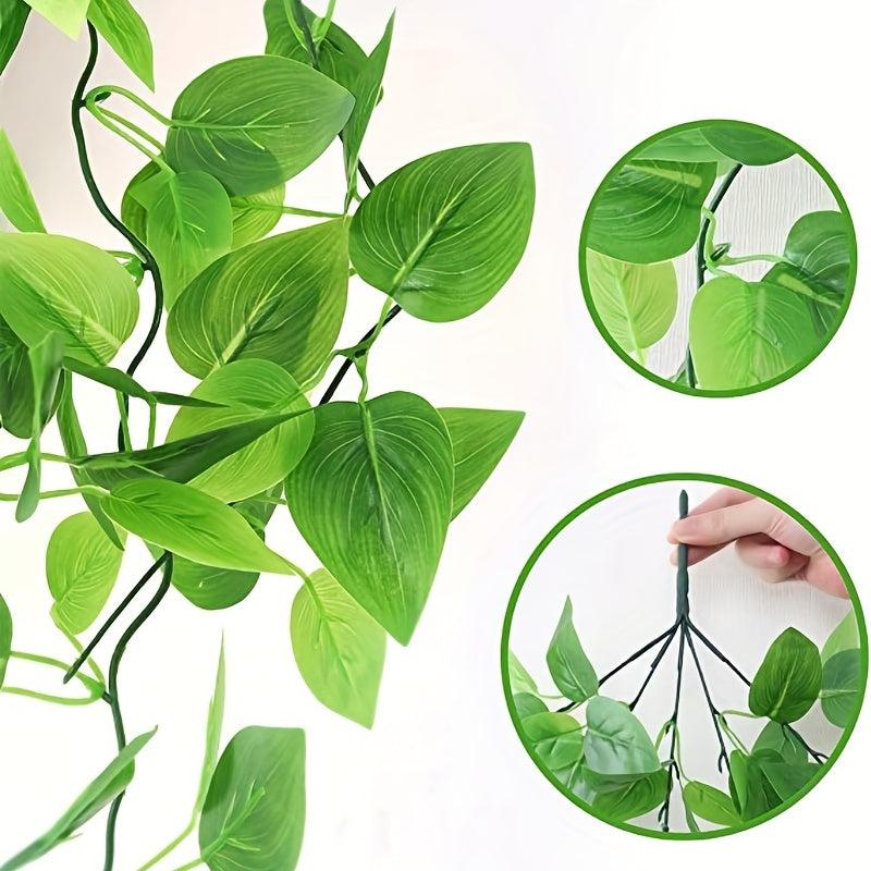 2pcs Hanging Ivy Leaves 3.3ft Artificial Plants Indoor Outdoor Decor