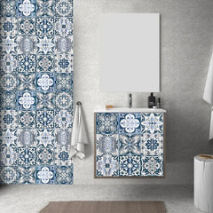 10pcs Vinyl Tile Stickers European Bathroom Backsplash Removable Wall Decals