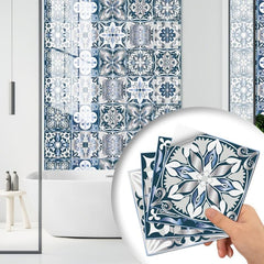 10pcs Vinyl Tile Stickers European Bathroom Backsplash Removable Wall Decals