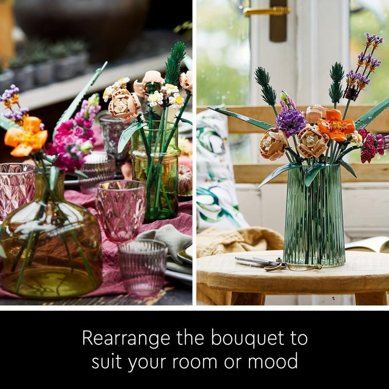Artificial Flower Bouquet Set with Roses for Home Decor