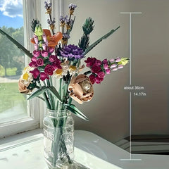 Artificial Flower Bouquet Set with Roses for Home Decor