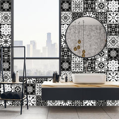 10pcs Waterproof Patterned Wall Tile Stickers - Easy Installation & Removal