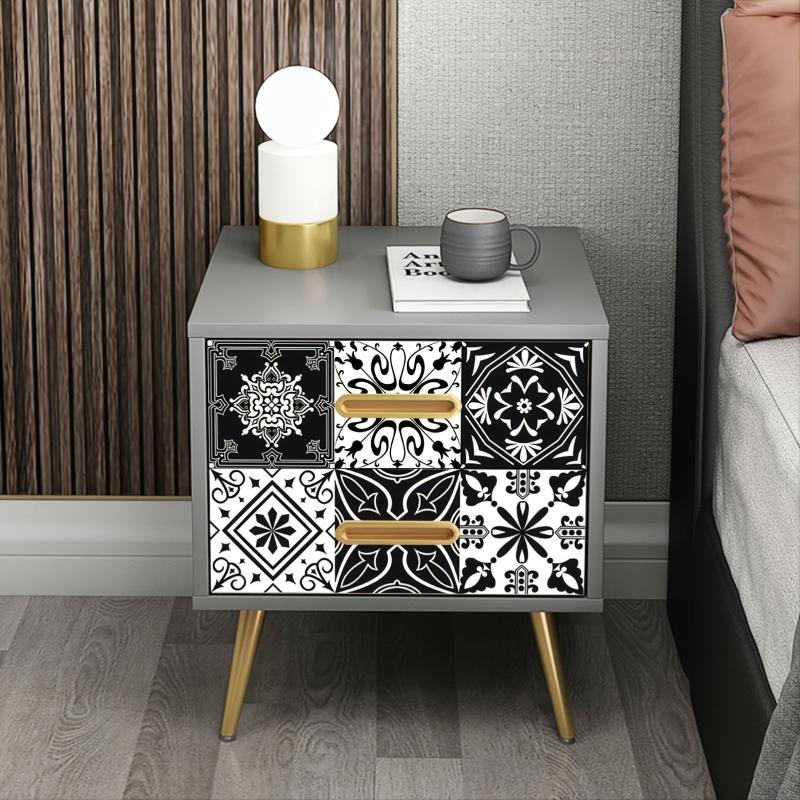 10pcs Waterproof Patterned Wall Tile Stickers - Easy Installation & Removal