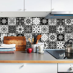 10pcs Waterproof Patterned Wall Tile Stickers - Easy Installation & Removal