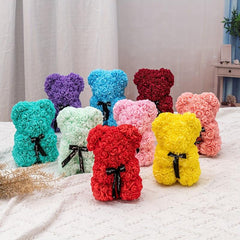 PE Rose Bear Artificial Foam Flowers Bear Of Roses Immortal Flower Gift