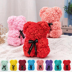 PE Rose Bear Artificial Foam Flowers Bear Of Roses Immortal Flower Gift