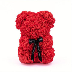 PE Rose Bear Artificial Foam Flowers Bear Of Roses Immortal Flower Gift