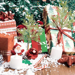 4pcs Christmas Artificial Berries Pine Branches Faux Cedar Picks
