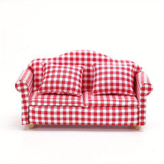 1:12 Scale Wooden Dollhouse Furniture Sofa Arm Chair with Pillow