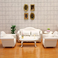 1:12 Scale Wooden Dollhouse Furniture Sofa Arm Chair with Pillow