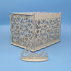 Large Rustic Wooden Wedding Card Box with Lock Slot