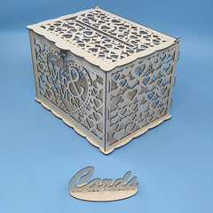 Large Rustic Wooden Wedding Card Box with Lock Slot