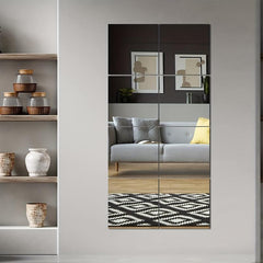 4pcs Waterproof Acrylic Mirror Sticker Self Adhesive