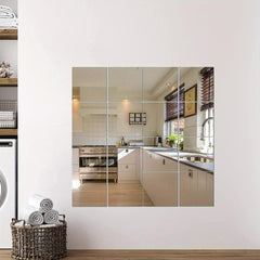 4pcs Waterproof Acrylic Mirror Sticker Self Adhesive