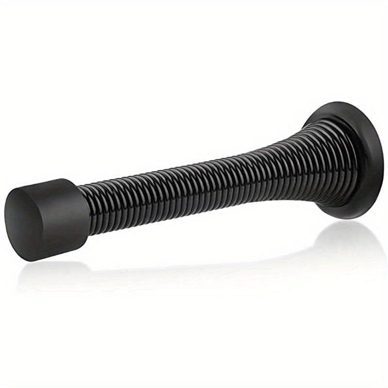 Flexible Spring Door Stopper Rubber Bumper Tips Satin Nickel Finish
