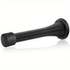 Flexible Spring Door Stopper Rubber Bumper Tips Satin Nickel Finish