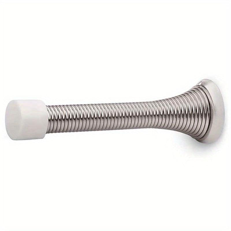 Flexible Spring Door Stopper Rubber Bumper Tips Satin Nickel Finish