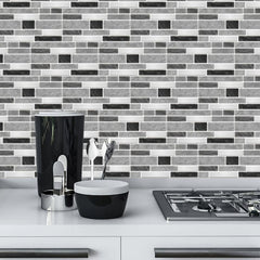 5PCS Industrial Style Gray Wall Tiles Kitchen Wallpaper Waterproof