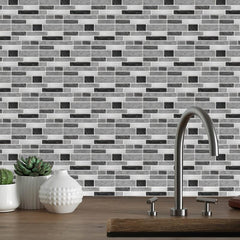 5PCS Industrial Style Gray Wall Tiles Kitchen Wallpaper Waterproof