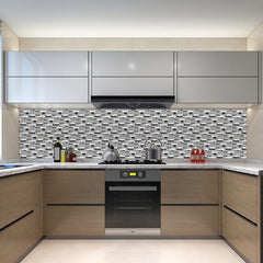 5PCS Industrial Style Gray Wall Tiles Kitchen Wallpaper Waterproof