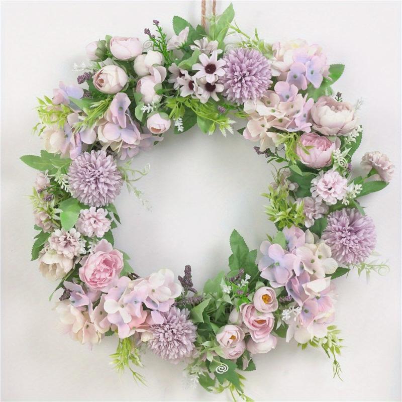 Peony Summer Front Door Wreath 38cm Artificial Wreath Indoor Outdoor Decoration