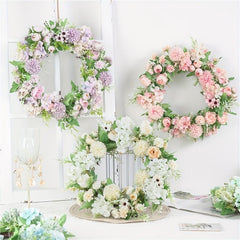 Peony Summer Front Door Wreath 38cm Artificial Wreath Indoor Outdoor Decoration