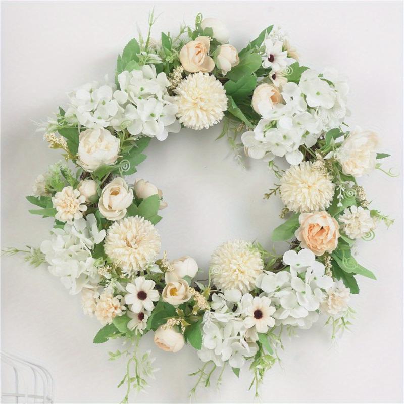 Peony Summer Front Door Wreath 38cm Artificial Wreath Indoor Outdoor Decoration