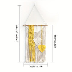 Bohemian Tapestry with Leaf Pattern and Tassel for Bedroom/Living Room