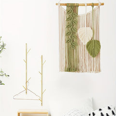Bohemian Tapestry with Leaf Pattern and Tassel for Bedroom/Living Room