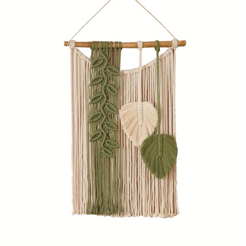 Bohemian Tapestry with Leaf Pattern and Tassel for Bedroom/Living Room