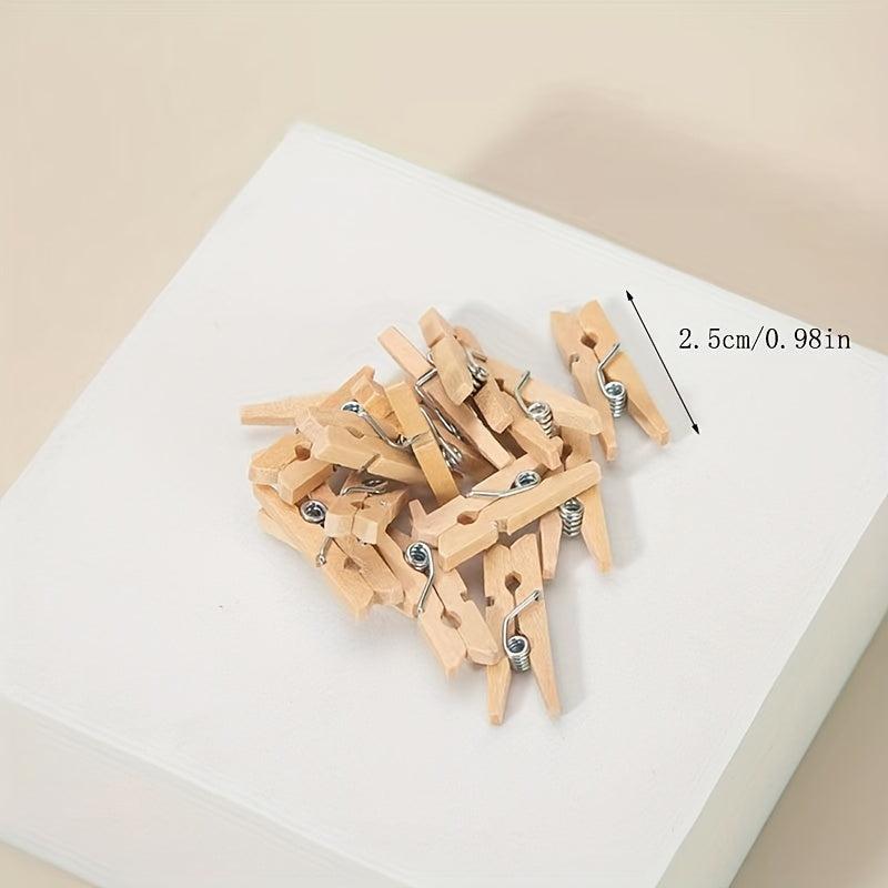 50pcs Wooden Clip Photo Clip Memo Clip Small Clip