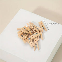 50pcs Wooden Clip Photo Clip Memo Clip Small Clip