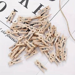 50pcs Wooden Clip Photo Clip Memo Clip Small Clip
