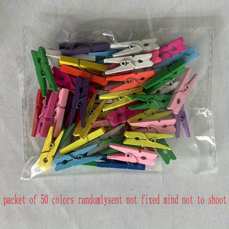 50pcs Wooden Clip Photo Clip Memo Clip Small Clip