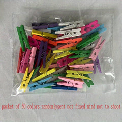 50pcs Wooden Clip Photo Clip Memo Clip Small Clip
