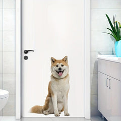 Creative Dog Door Sticker Shiba Inu Pattern Wall Sticker