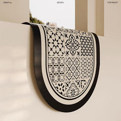 Geometric Oval Bath Rug Soft Non Slip Quick Dry Mat