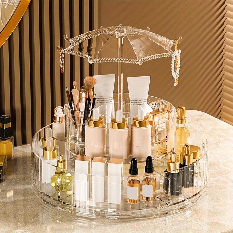 360 Rotating Cosmetic Storage Box Large Capacity Makeup Display Case