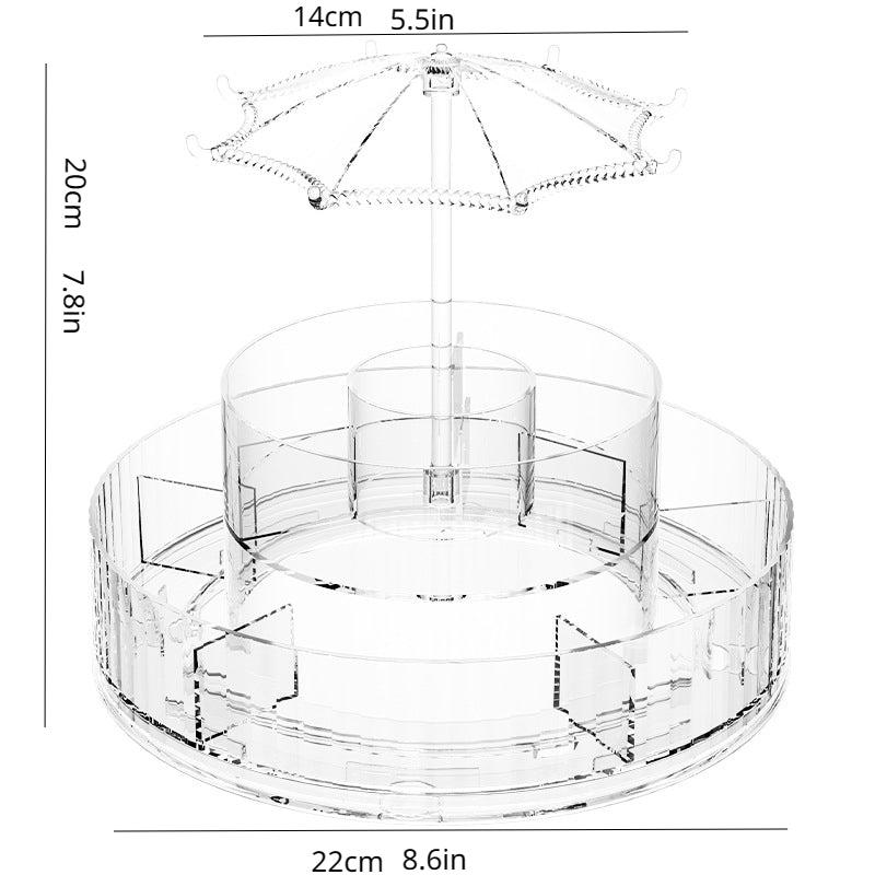 360 Rotating Cosmetic Storage Box Large Capacity Makeup Display Case