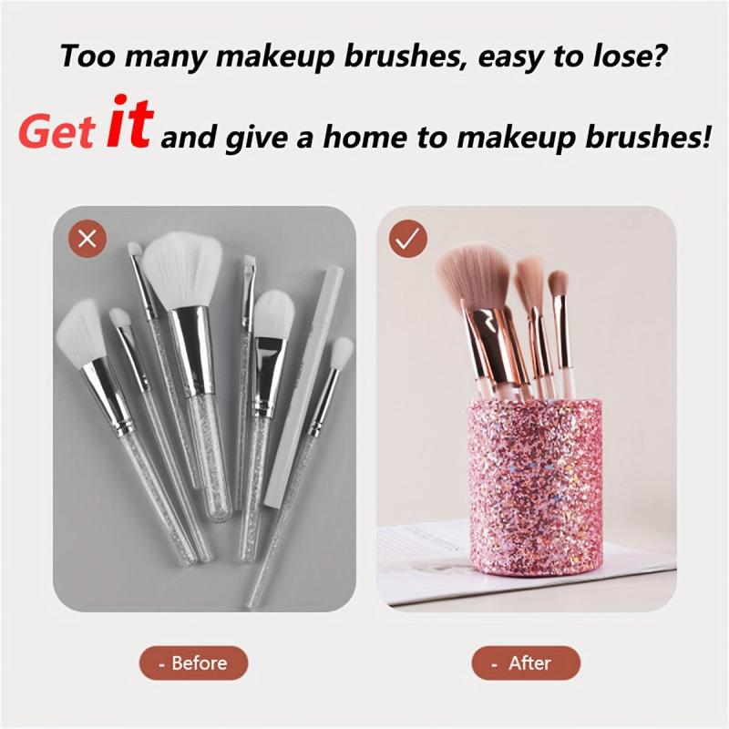 Makeup Brush Storage Bucket Sequin Decorative Eyebrow Pencil Brush Pen Storage