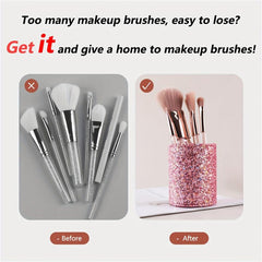 Makeup Brush Storage Bucket Sequin Decorative Eyebrow Pencil Brush Pen Storage