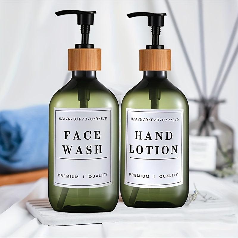 3pcs Soap Dispenser Set Countertop Lotion Press Bottle with Waterproof Labels