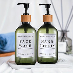 3pcs Soap Dispenser Set Countertop Lotion Press Bottle with Waterproof Labels